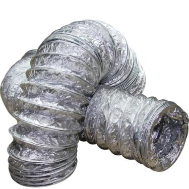 Imagem de Duto Flexível Aluminizado para Ventilação e Exaustão - Alta Resistência - Diversos Diâmetros e Comprimentos (300mm, 1 Metro)