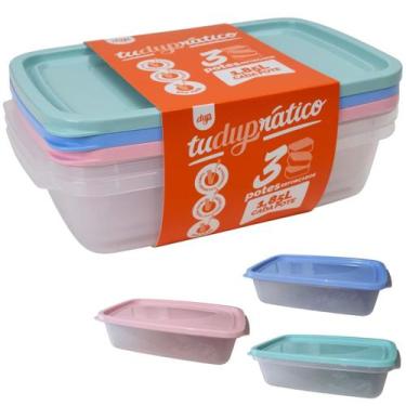 Imagem de Potes Herméticos Dup Tuduprático Moscou 1,85L Kit 3 Micro-Ondas Lava-L