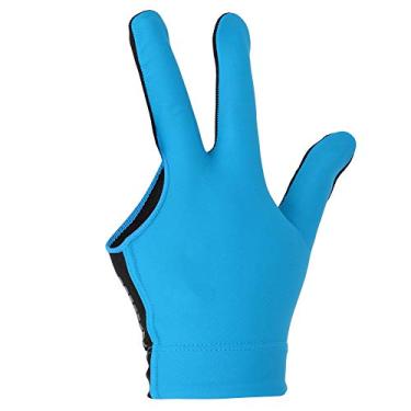 Imagem de Luvas de sinuca de três dedos spandex esquerda homens homens acessórios de bilhar vermelho (Azul)