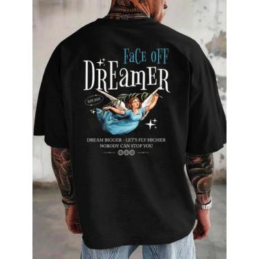 Imagem de Camiseta Masculina Estampada Streetwear Casual Conforto Face - 100% Al