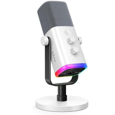 Imagem de Microfone Gamer Fifine AmpliGame AM8 USB RGB Branco