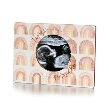 Imagem de Moldura magnética MBHB 12 x 18 cm, design exclusivo em aquarela, estrutura de madeira durável, ideal para fotos de ultrassom, molduras magnéticas para geladeira, ímãs, minúsculo milagre