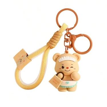 Imagem de PESSILIN 2 peças chaveiro - urso, Amarelo