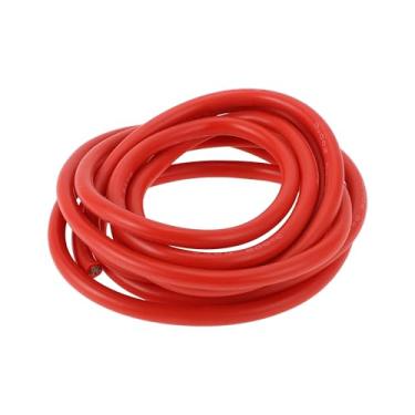 Imagem de Partuto 1 peça 6AWG Fio aterramento universal para carro, automotivo, fio de alimentação de alto-falantes de carro totalmente isolado e revestimento de toque macio TC vermelho 3,5 m