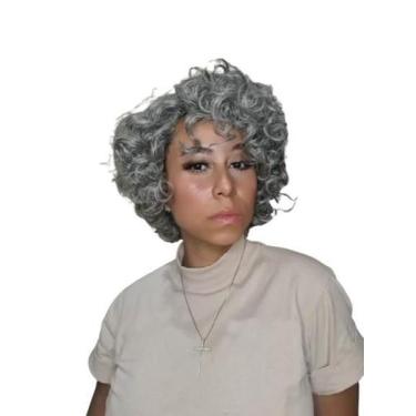 Imagem de Peruca feminina curta cabelo humano grisalho - Lace Front BH