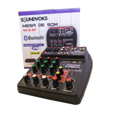 Imagem de Mesa de Som SoundVoice Compacta MC4 bt - USB - Bluetooth - Bivolt