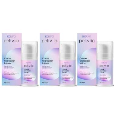 Imagem de 3 Cremes Clareador Íntimo PELVIC Virilha Coxas Axila Hidrata - Kalya