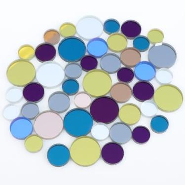 Imagem de Mosaicos espelhados de 200 g, espelhos de vidro planos redondos/triângulos/losangos/quadrados decorativos para artesanato azulejos DIY para artesanato, arte, parede, porta, casa, joias, moldura