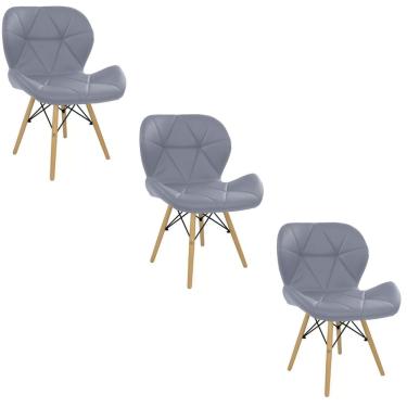 Imagem de Cadeira Estofada Eiffel Slim Wood Pés de Madeira