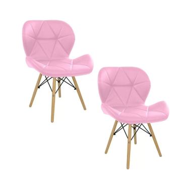 Imagem de Cadeira Estofada Eiffel Slim Wood Pés de Madeira