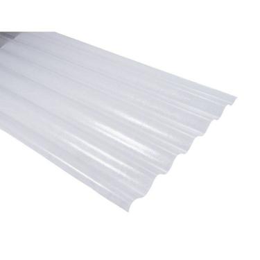 Imagem de Kit 20 Telhas Translucida Prfv 2,44 X 0,92 Onda Alta Afort Transparente