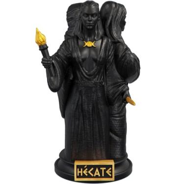 Imagem de Estátua Hecate Deusa Tríplice Grega Perseia da Bruxaria Divino Feminino (Cor Aurum Noctis)