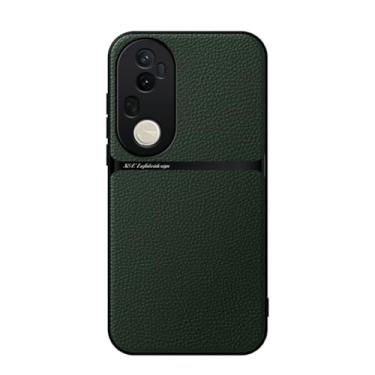 Imagem de Kepuch Capa para Vivo S20 Pro - Litchi Grano Case Placa de Metal Embutida - Verde