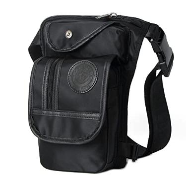 Imagem de Bolsa para caminhada e ciclismo, bolsa de cintura multifuncional, bolsa de perna de lona/náilon, pochete com cinto, bumbum de viagem, motociclista, masculina, motociclista, bolsas de cintura, bolsa de