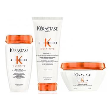 Imagem de Kit Kérastase Nutritive Satin + Lait Vital + Masquintense Peq
