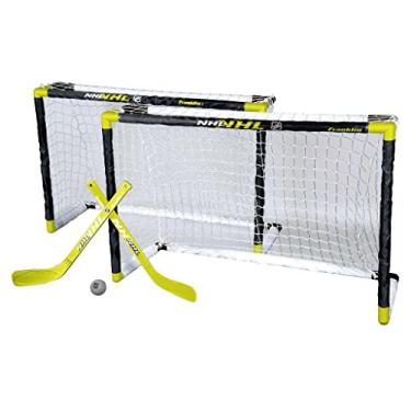 Imagem de Franklin Sports – Conjunto de golas de hóquei – Mini golos de hóquei – 2 golos – Prateleira superior de estilo profissional – Conjunto de hóquei infantil – NHL, branco