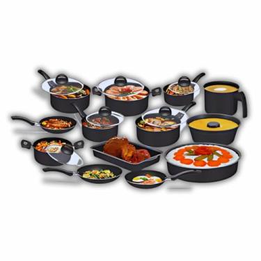 Imagem de Conjunto Panelas Antiaderente 13 Peças com Tampa de Vidro – Kit Completo para Cozinha, Antiaderente e Fácil Limpeza - Cabos Baquelite Seguros
