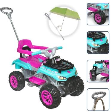 Imagem de Quadriciclo Infantil Tiffany Empurrador E Pedal Cross Up Flower Calesita