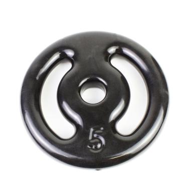 Imagem de Anilha 05kg Vazada Revestida Emborrachada Peso Musculação Academia JFIT