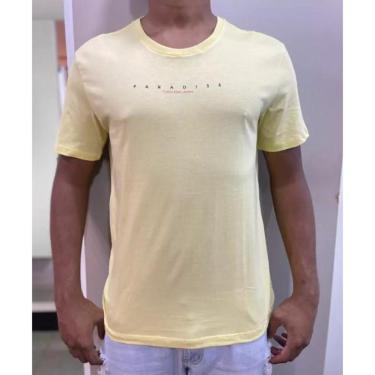 Imagem de Camisa Calvin Klein Jeans Masculina Paradise Amarela CM3PC01TC248-0112 Cor:;Tamanho:GG;Gênero:Homem-Masculino