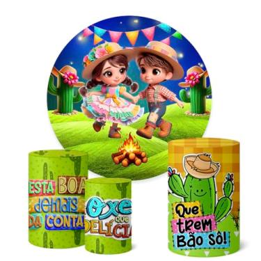 Imagem de Trio Capas Cilindro + Painel Redondo Festa Junina (K1FJN043)