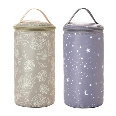 Imagem de TWELVElittle Bolsa Térmica Para Mamadeira, Prática E Portátil Bebês, Aquecedor De Viagem Maior Praticidade Em Qualquer Lugar, Pacote Com 2 Unidades Armazenar Leite Materno, Estampa Estrela Folha, Ac
