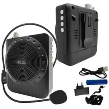 Imagem de Megafone Amplificador de Voz para Professor - Microfone, Rádio FM e Entrada USB
