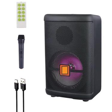 Imagem de CAIXA DE SOM AMPLIFICADA BLUETOOTH RADIO MICROFONE CONTROLE KARAOKE AMPLIFICADOR DE CHAO LED FM USB DC TF AUTO FALANTE PORTATIL RECARREGAVEL