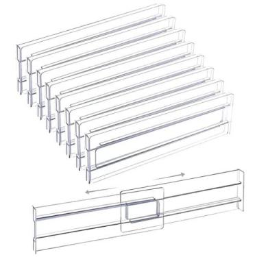 Imagem de Divisórias De Gaveta Transparentes Ajustáveis E Expansíveis 8 Peças Pa