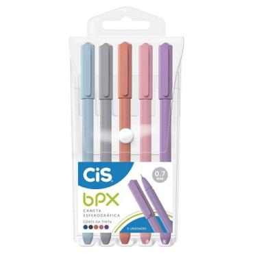 Imagem de Caneta Esferográfica Cis BPX 0.7mm com 5 Cores