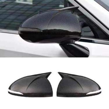 Imagem de Capa de proteção traseira para carro compatível com Sonata 2020-2022 Kit de carroceria de acabamento de capa de espelho lateral acessórios de carro (aparência de carbono)