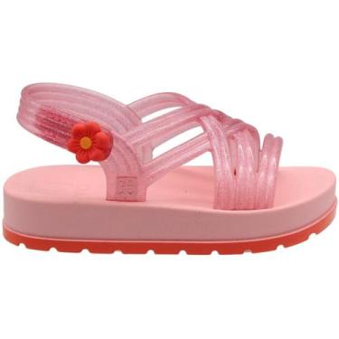 Imagem de Sandália Infantil Zaxynina Pretty Tiras Brilhantes Menina, Rosa, 20