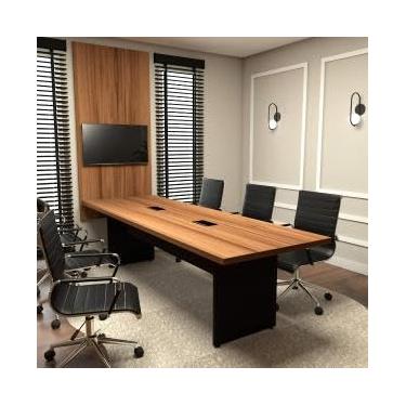 Imagem de Conjunto Sala de Reunião Mesa 2,70m Painel para TV NG F5