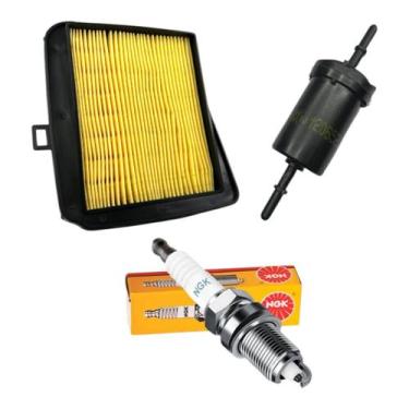Imagem de Vela + Filtro De Ar + Combustivel Honda Titan/fan 150 160 - METAL LEVE