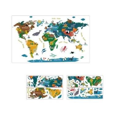 Imagem de Quarto Infantil Dos Desenhos Animados Mapa Do Mundo Adesivos De Parede