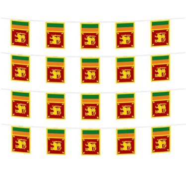 Imagem de FFILL 20 pés 20 bandeiras bandeira do Sri Lanka, mini bandeira do Sri Lanka pequena bandeira, para festas, lojas e decorações de bares, e celebrações do dia internacional. Bandeiras temáticas de país