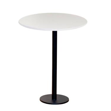 Imagem de Mesa Pisa Beta Bistrô Fratini 107,50cm (a) Disco Redondo Preto Tampo Mdp Redondo Branco 60cm (l)