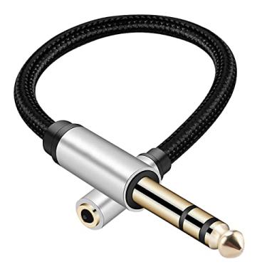 Imagem de WISYIFIL Cabo Adaptador Para Fone De Ouvido 1/4 A 1/8, Auxiliar Trs, Conector Estéreo Macho 6,35 Mm E Fêmea 3,5 Mm, Áudio Amplificadores, Guitarra, Piano, Home Theater, Trançado 30 Cm