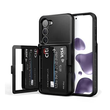 Imagem de WeLoveCase Capa carteira para Samsung Galaxy S23 com suporte para cartão de crédito e espelho oculto, proteção completa à prova de choque, capa para celular projetada para Samsung Galaxy S23 5G, 6,1