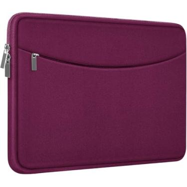 Imagem de Capa para laptop de 15,6 polegadas, à prova de choque, bolsa de transporte para computador com bolso acessório, capa para computador portátil compatível com HP, Dell, Lenovo, Asus, vermelho rosa