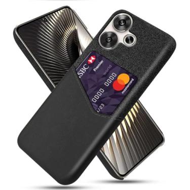 Imagem de Capa para Xiaomi Redmi Turbo 3,Tela e tampa de couro PU,Antideslizante,360°cobertura completa à prova de choque com 1 slot de cartão atrás,Prevenção de queda-Black