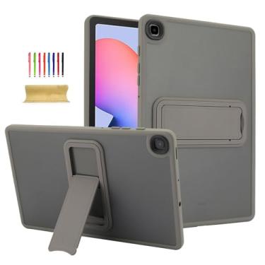 Imagem de Dteck Capa transparente para tablet Samsung Galaxy Tab S6 Lite de 10,4 polegadas (versão 2024/2022/2020) com suporte dobrável, bordas de TPU (poliuretano termoplástico) com absorção de choque, capa