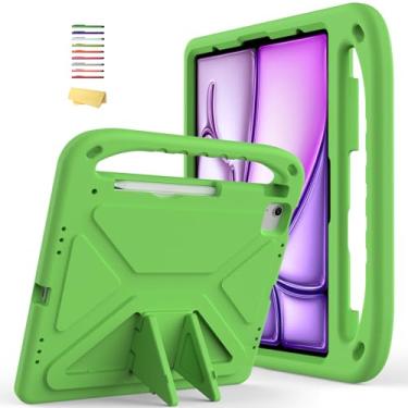 Imagem de UUcovers Capa infantil para iPad Air 33.0 cm M2 2024 com suporte/alça/caneta stylus porta-lápis, leve, macio, EVA, resistente, à prova de choque, resistente, dobrável, capa protetora para meninas e