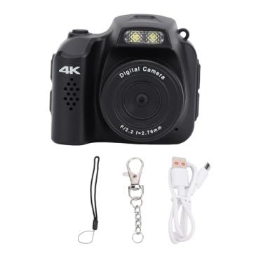 Imagem de Jectse Câmera Digital Pequena 64MP, Compacta 4K HD Com Luz de Preenchimento, 19 Filtros Retro, Lente Grande Angular de 78 °, Chaveiro, 1.54in Tela HD, Suporta até 128G Cartão, Bateria (BLACK)