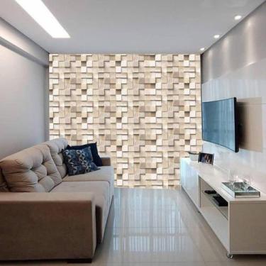 Imagem de Papel De Parede Adesivo Pedra Madeira Canjiquinha 300x52cm - Lcg Eletr