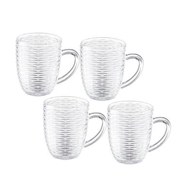 Imagem de Haüskraft- Caneca de vidro Rattan transparente 290 ml 4 peças