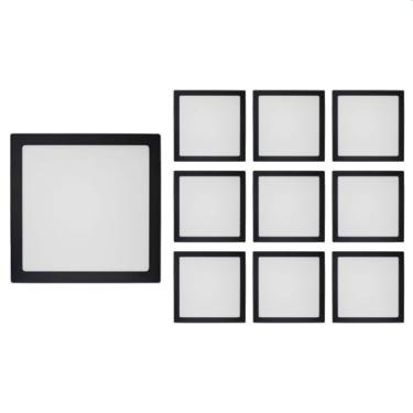Imagem de 10 Painel de Led Blumenau Slim Quadrado de Embutir 24W Bivolt Preto 6500K Luz Branca
