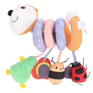 Imagem de Aramox Brinquedo Suspenso de Carrinho de bebê Ultra Soft, Brinquedo de Pelúcia Em Espiral Com Chocalhos, Dentes e Texturas, Rastreamento Visual, Habilidades Precoces de Reconhecimento (ORANGE)