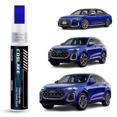 Imagem de COSLAKE Tinta de retoque de carro (ultra azul metálico (LG5C/6I)) para Audi, kit de reparo de arranhões de pintura de carro, solução rápida e fácil de reparar, caneta removedor de arranhões 2 em 1 com