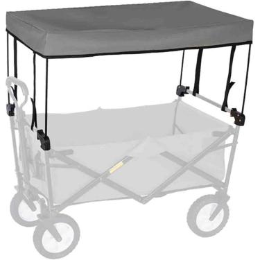 Imagem de Carrinho De Vagão Dobrável Toldo Dossel Carrinho Dobrável Ao Ar Livre Acessório De Carrinho Capa De Vagão Push Pull Para Jardim Praia, Grey